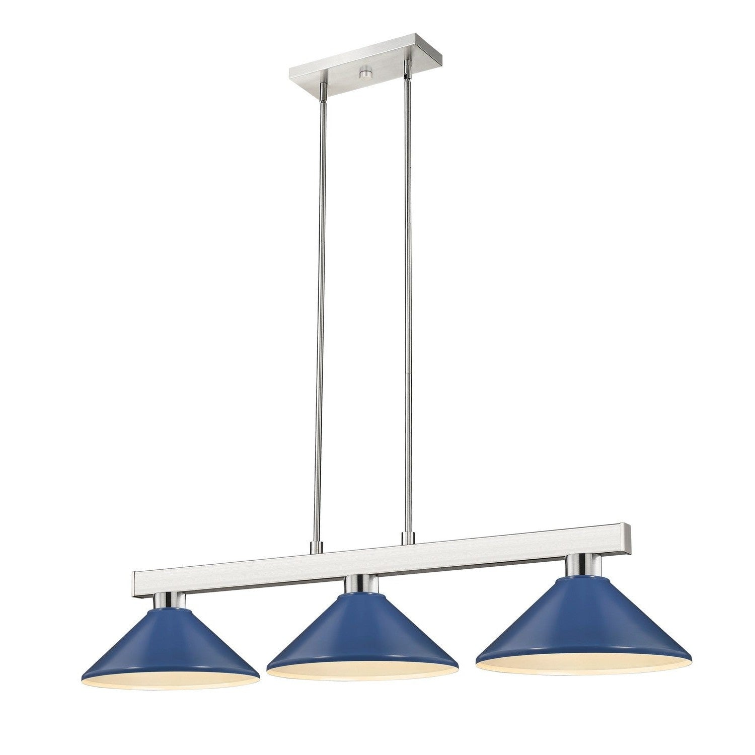 Z-Lite - 152BN-MNB - Three Light Billiard - Cobalt - Brushed Nickel