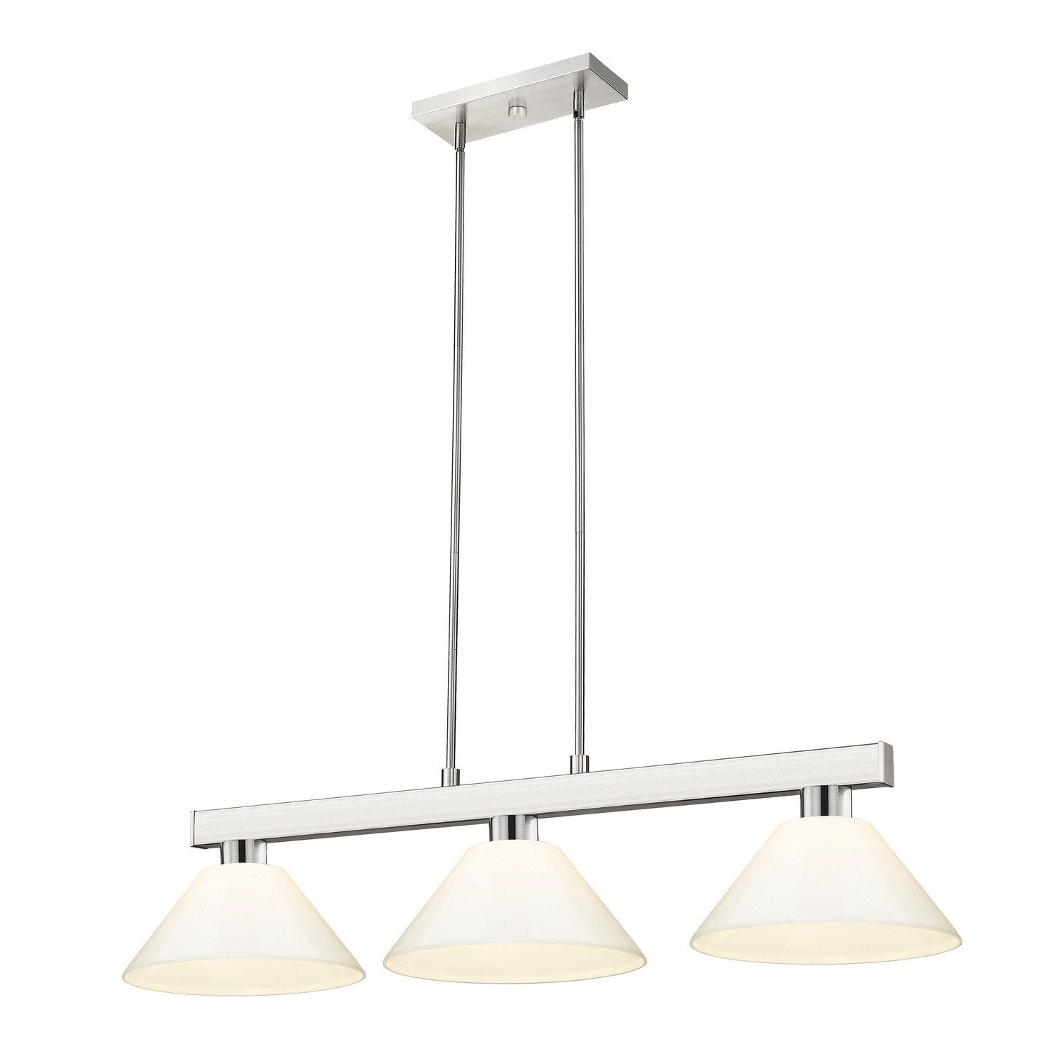 Z-Lite - 152BN-PWH - Three Light Billiard - Cobalt - Brushed Nickel
