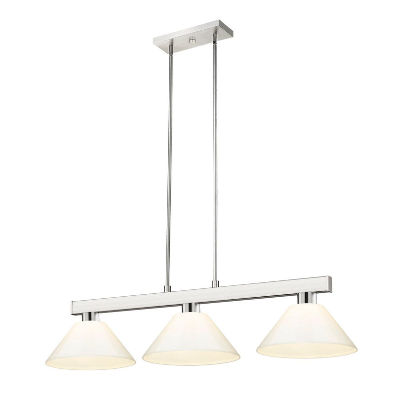 Z-Lite - 152BN-PWH - Three Light Billiard - Cobalt - Brushed Nickel
