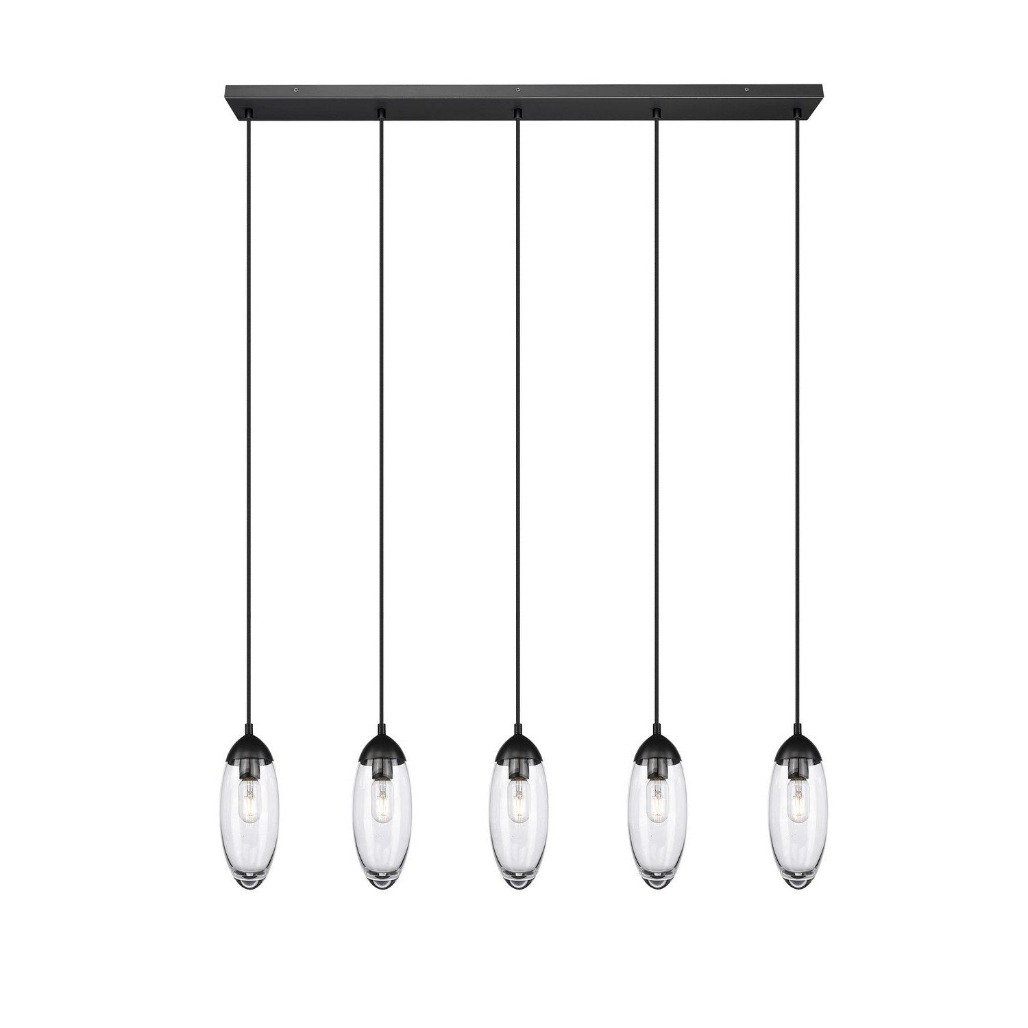 Z-Lite - 651P-5L-MB - Five Light Linear Chandelier - Arden - Matte Black