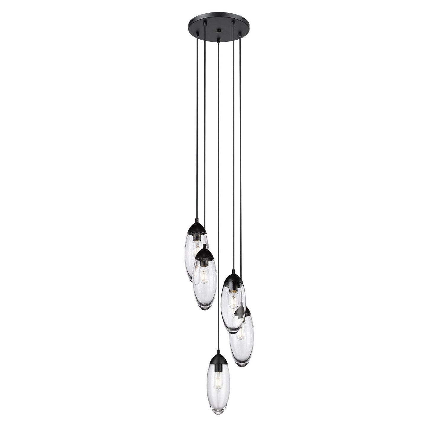 Z-Lite - 651P-5R-MB - Five Light Chandelier - Arden - Matte Black
