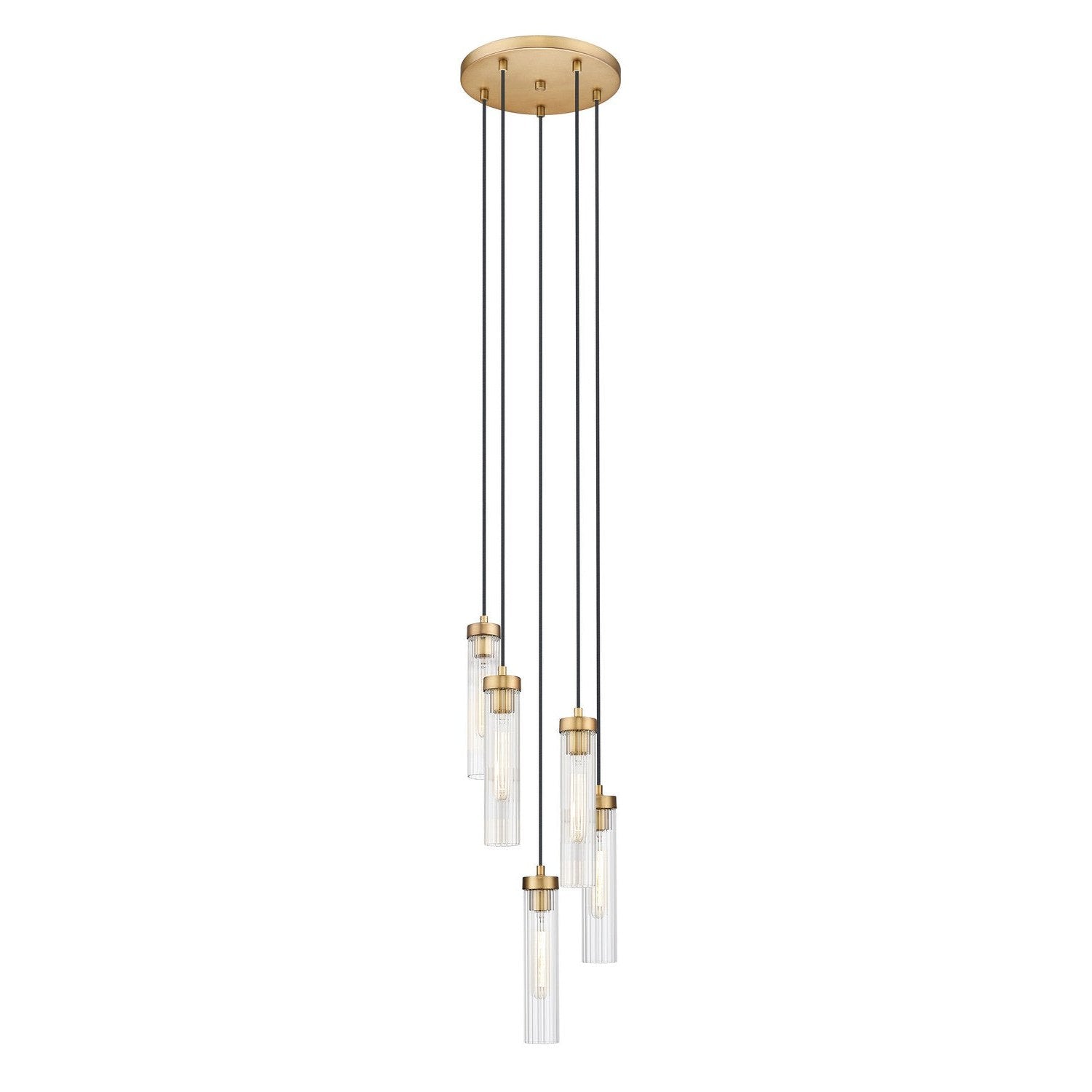 Z-Lite - 740P-5R-RB - Five Light Chandelier - Beau - Rubbed Brass
