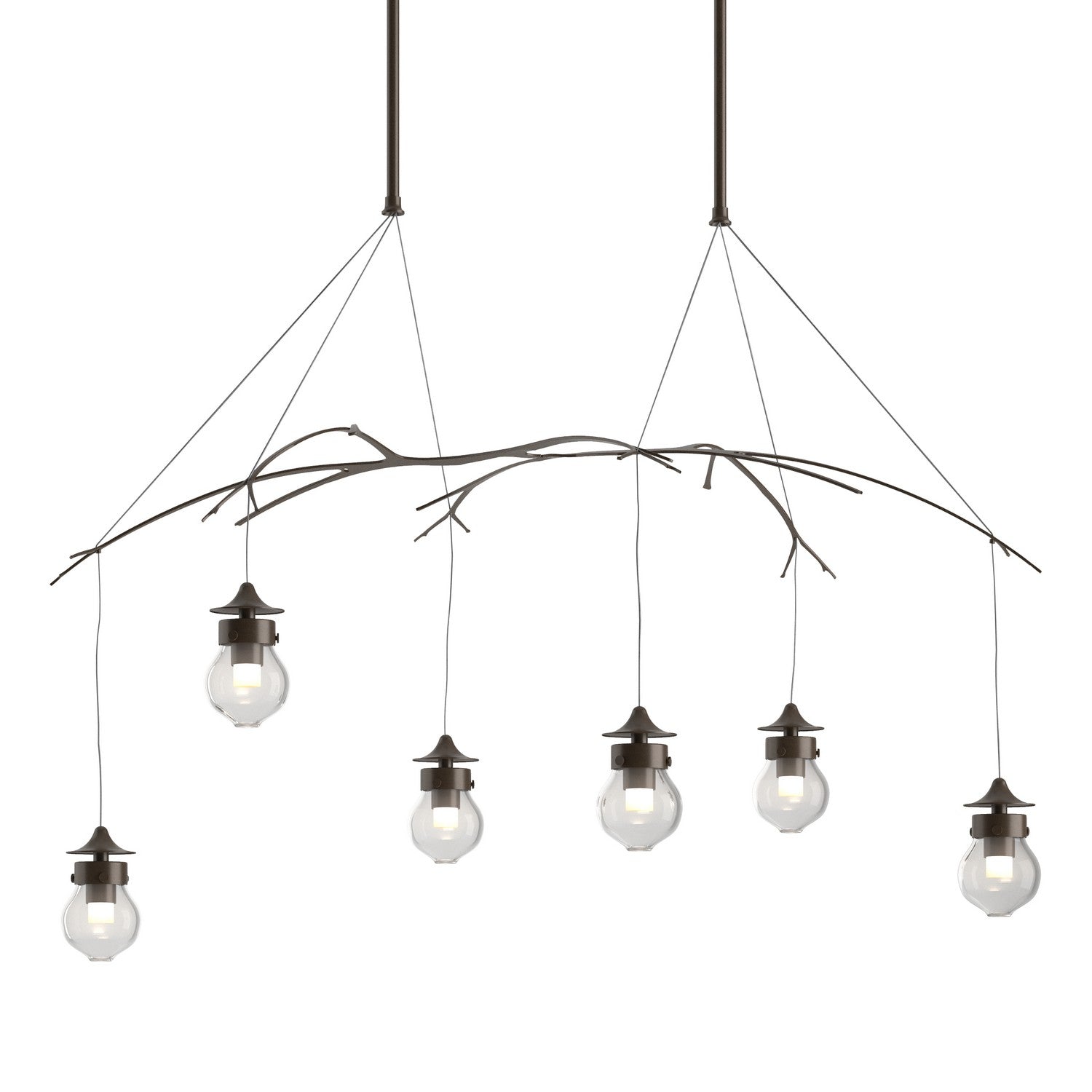 Hubbardton Forge - 136560-SKT-SHRT-05-ZM0565 - Six Light Pendant - Kiwi - Bronze