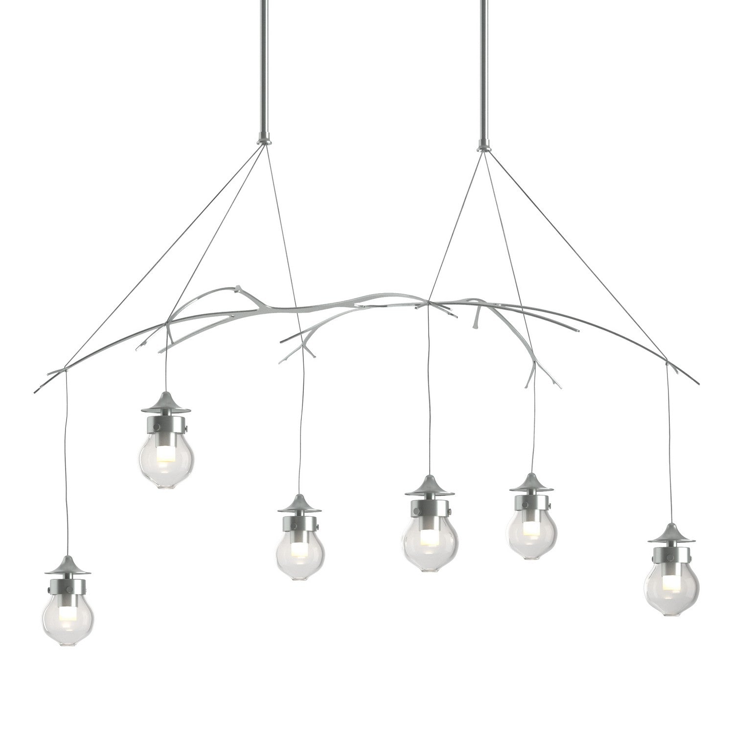 Hubbardton Forge - 136560-SKT-STND-82-ZM0565 - Six Light Pendant - Kiwi - Vintage Platinum
