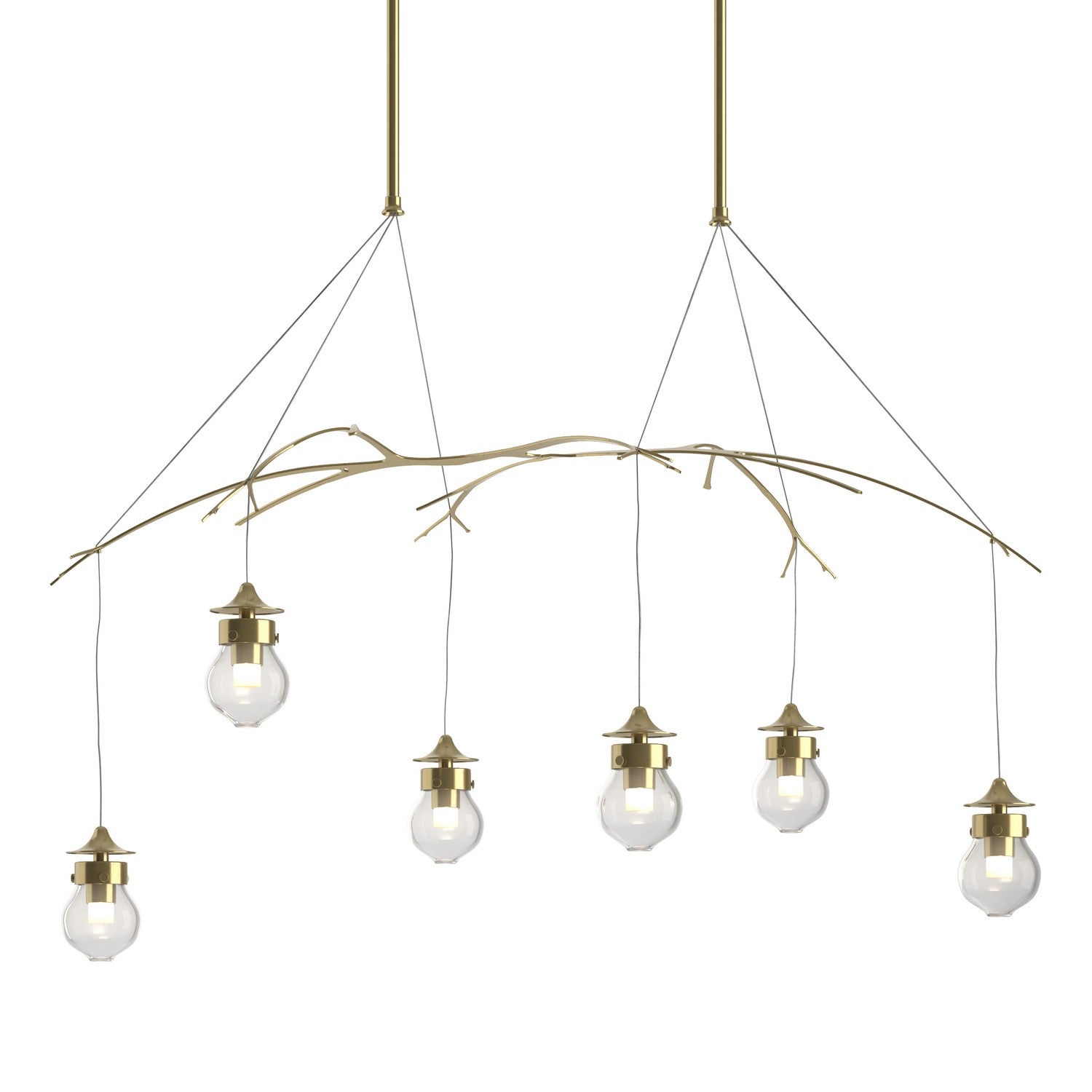 Hubbardton Forge - 136560-SKT-STND-86-ZM0565 - Six Light Pendant - Kiwi - Modern Brass