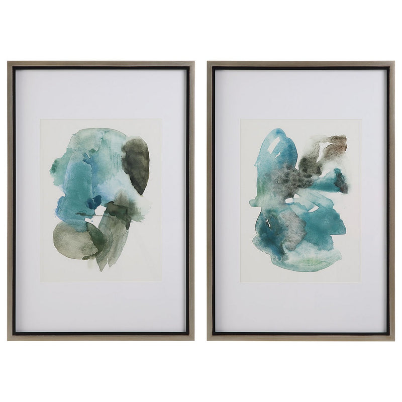 Uttermost - 32291 - Prints, Set Of 2 - Blueprints - Champagne Gold