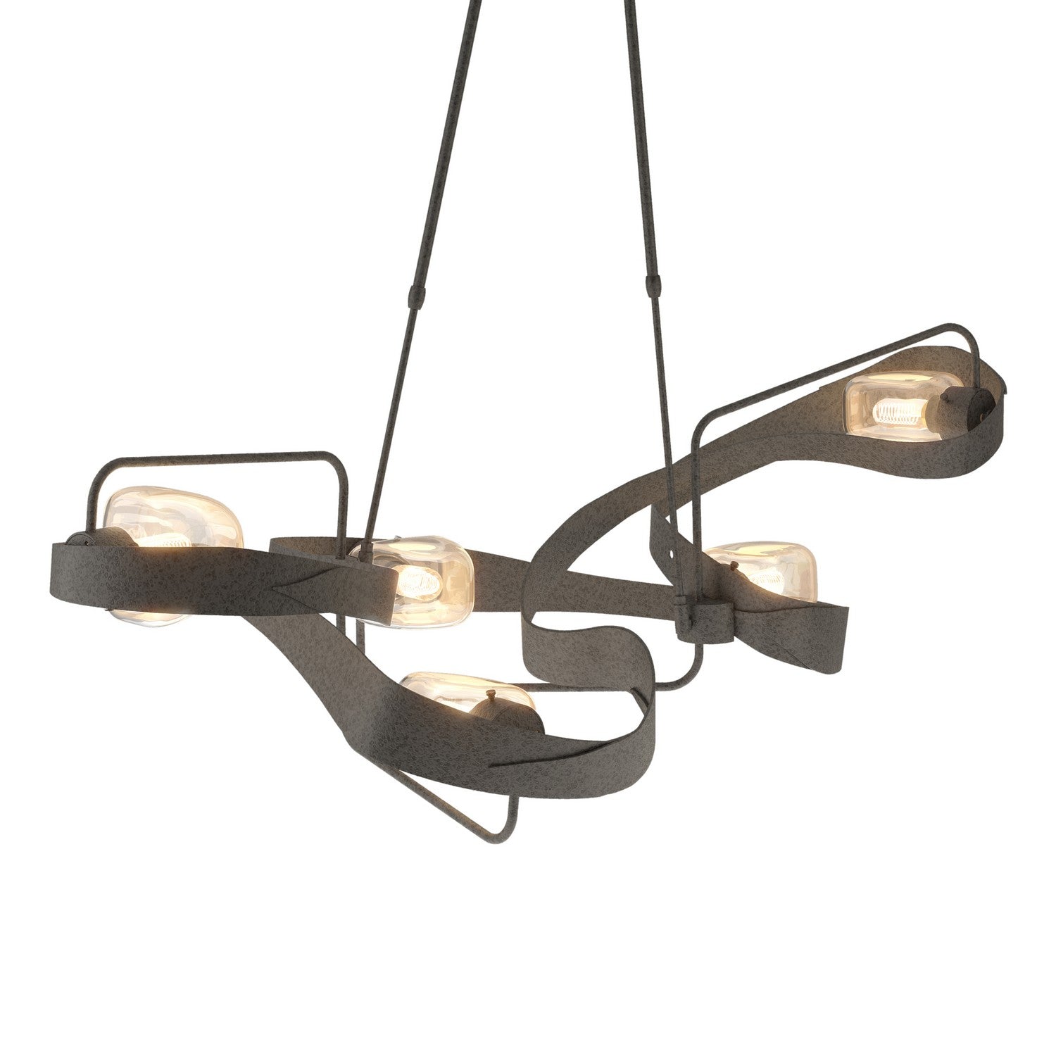 Hubbardton Forge - 137820-SKT-LONG-20-ZM0549 - Five Light Pendant - Graffiti - Natural Iron