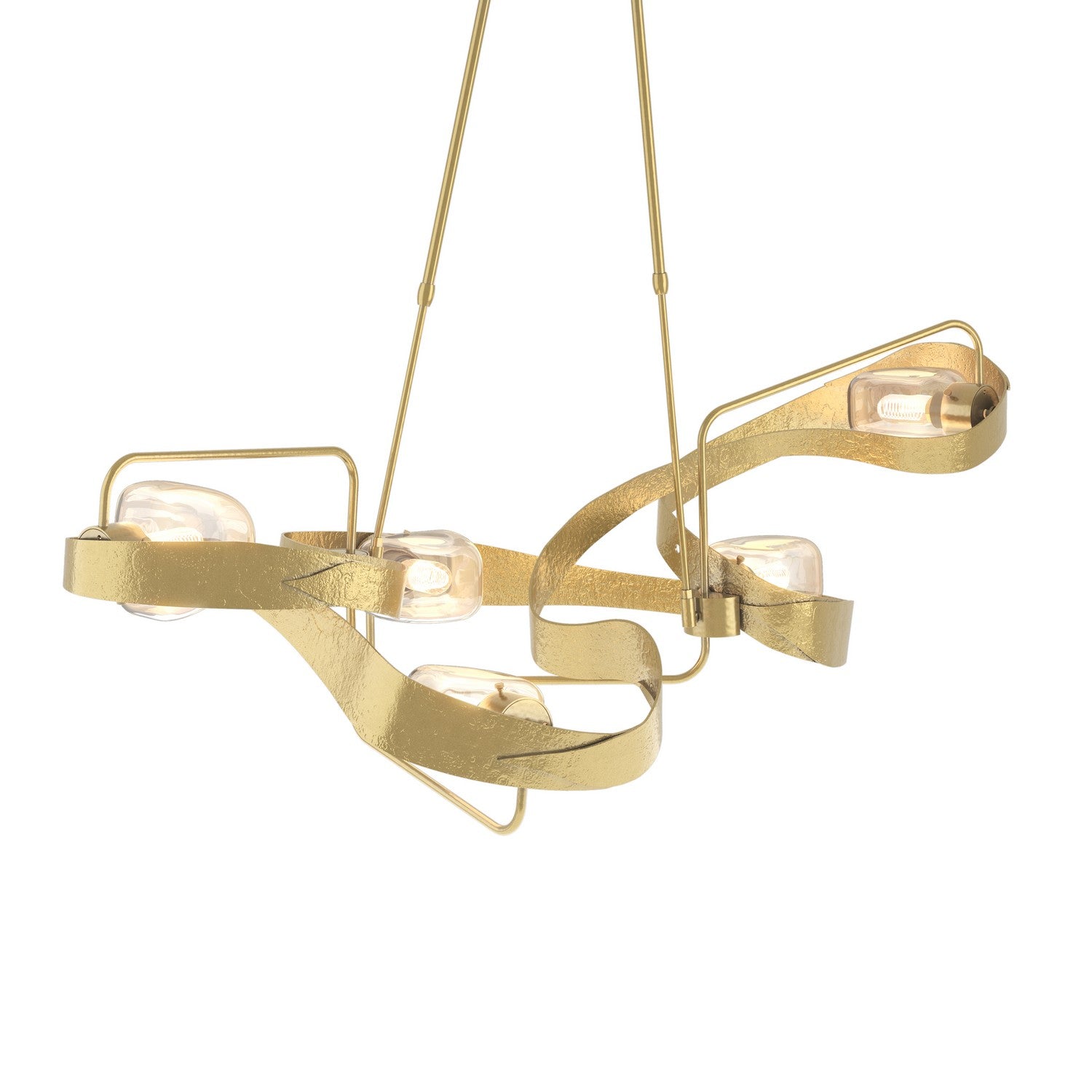Hubbardton Forge - 137820-SKT-LONG-86-ZM0549 - Five Light Pendant - Graffiti - Modern Brass