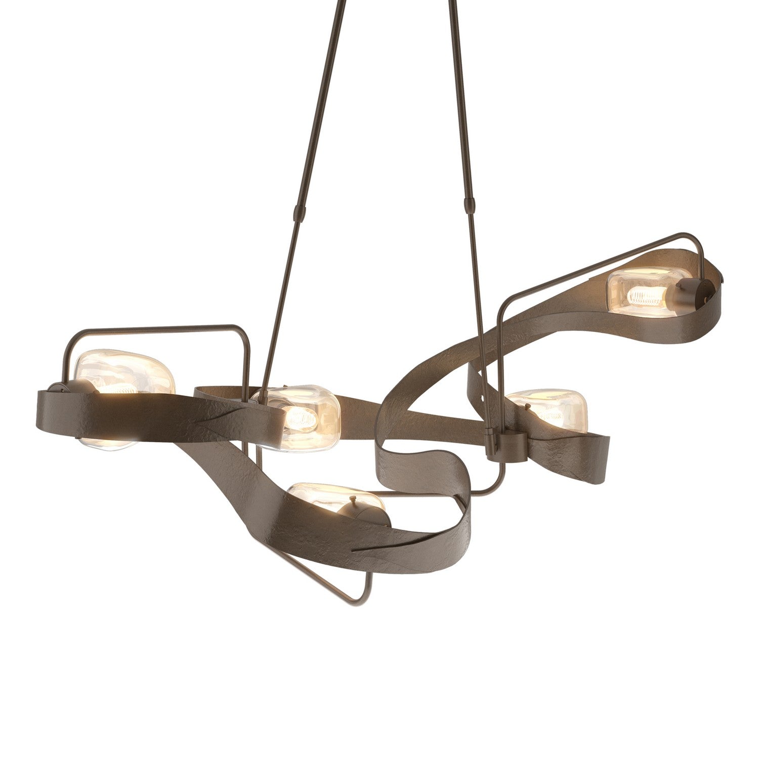 Hubbardton Forge - 137820-SKT-SHRT-05-ZM0549 - Five Light Pendant - Graffiti - Bronze