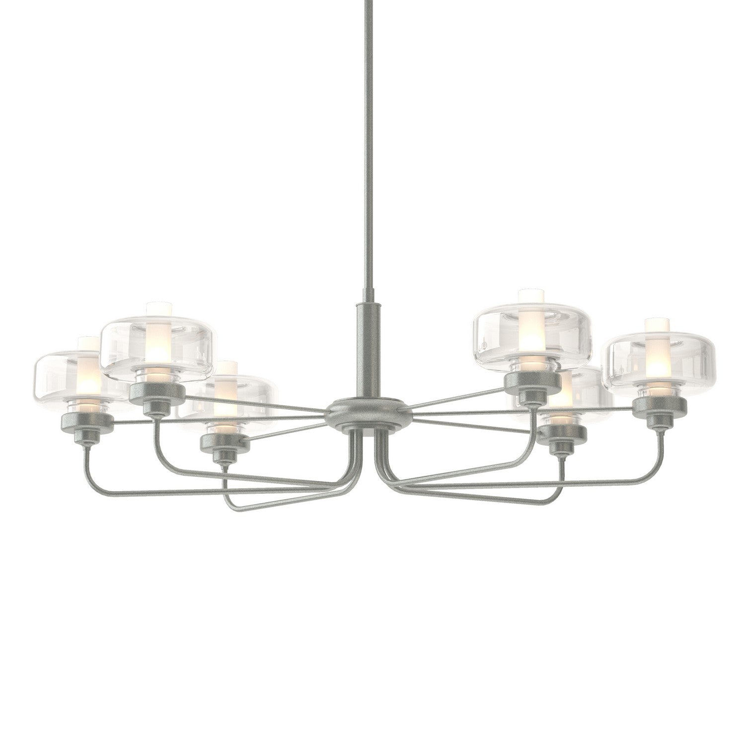 Hubbardton Forge - 137840-SKT-MULT-82-YE0592 - Six Light Pendant - Nola - Vintage Platinum