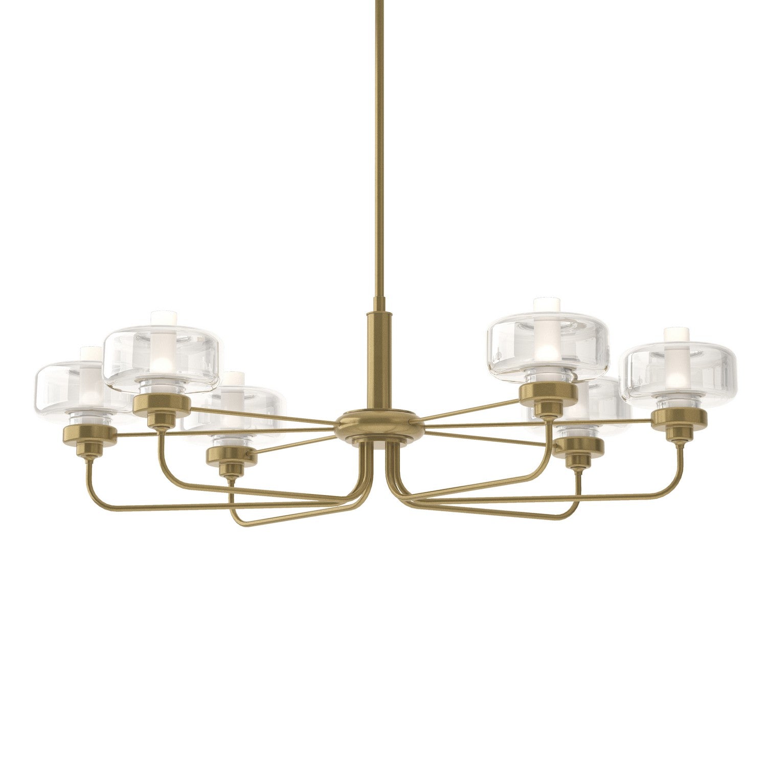 Hubbardton Forge - 137840-SKT-MULT-86-YE0592 - Six Light Pendant - Nola - Modern Brass