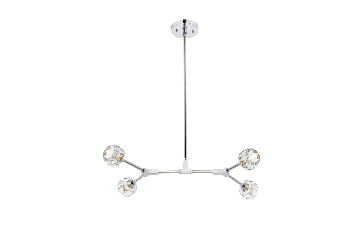 Elegant Lighting - 3508D30C - Four Light Pendant - Zayne - Chrome