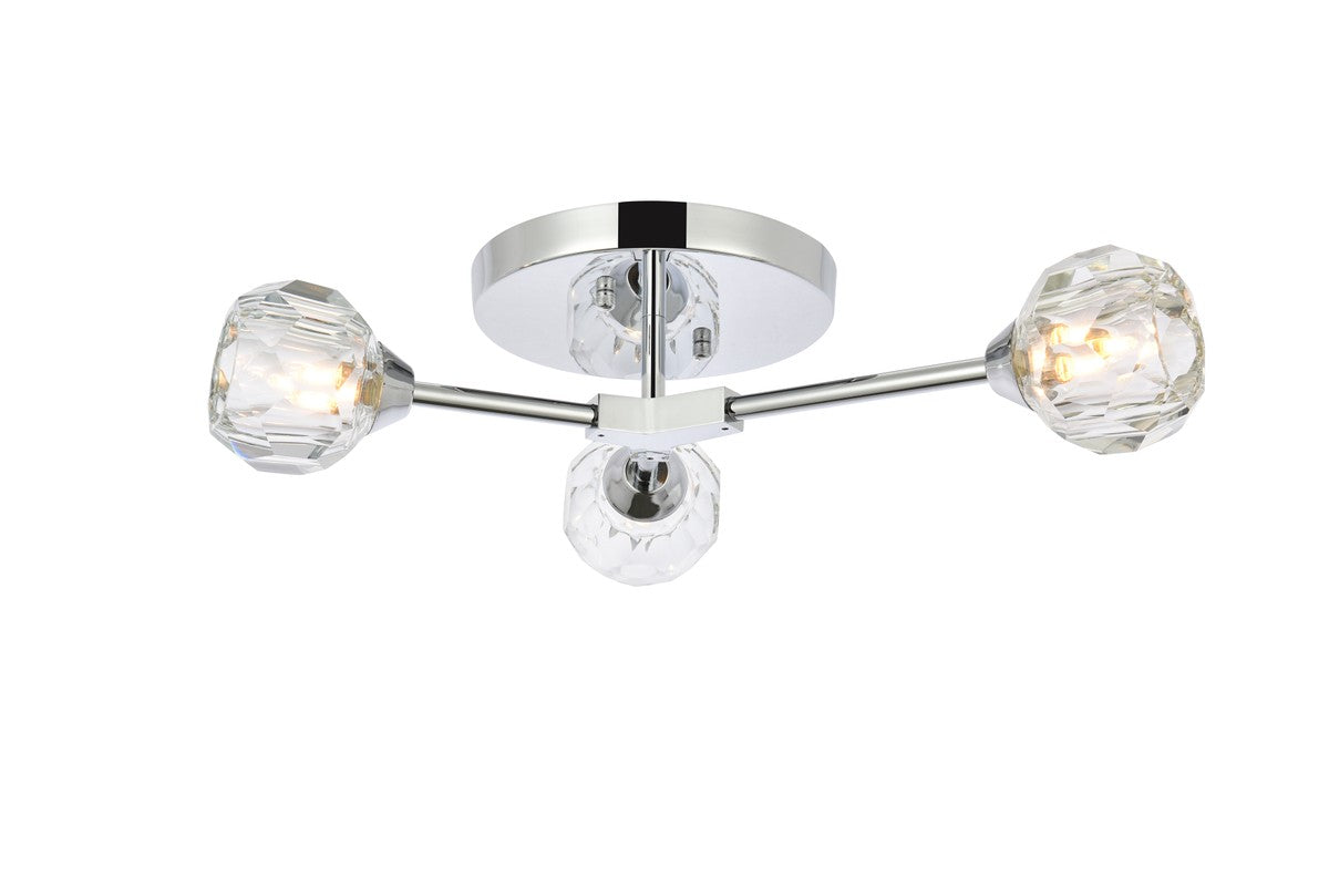 Elegant Lighting - 3508F18C - Three Light Flush Mount - Zayne - Chrome