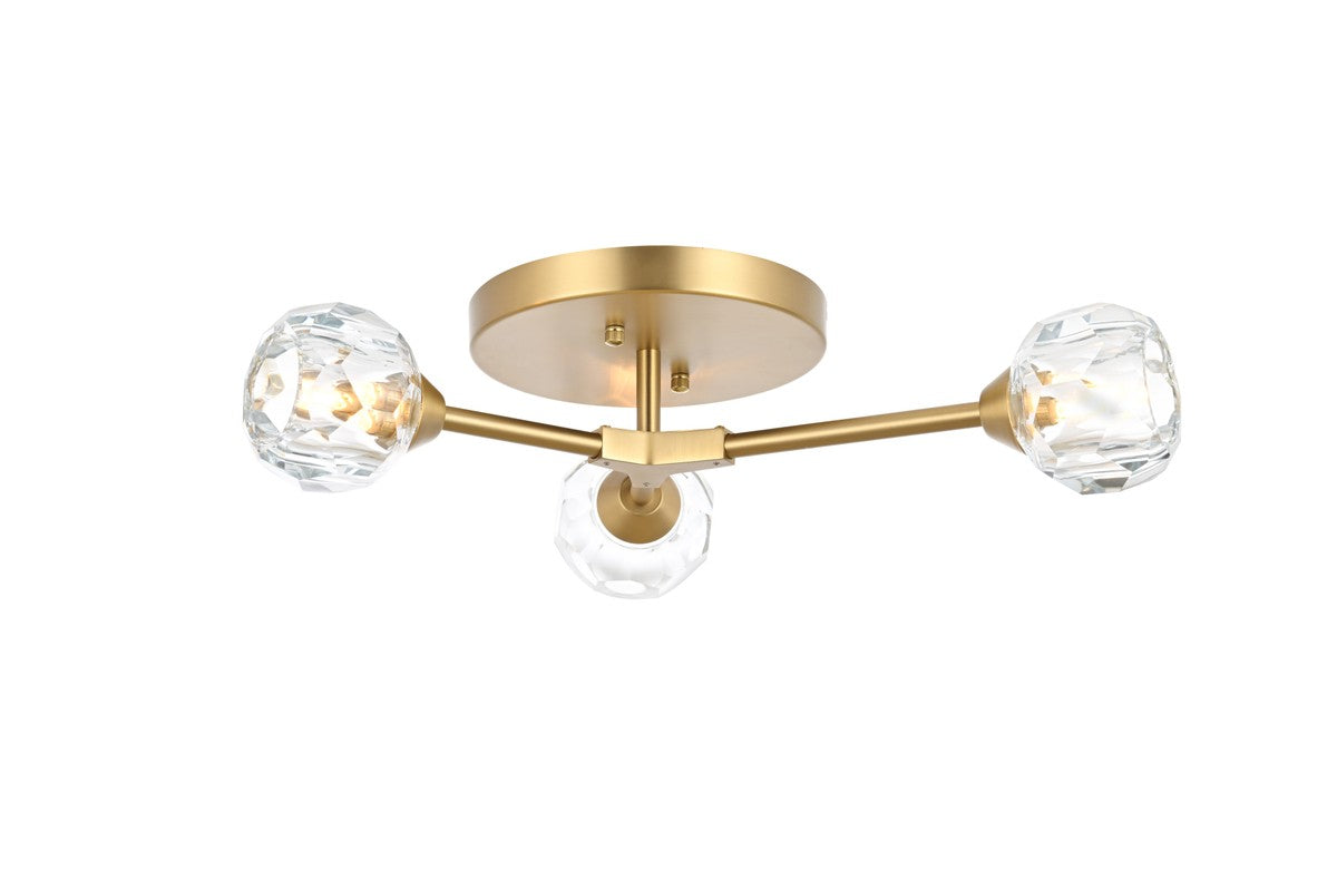 Elegant Lighting - 3508F18G - Three Light Flush Mount - Zayne - Gold