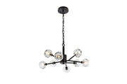 Elegant Lighting - 3509D24BK - Eight Light Pendant - Graham - Black