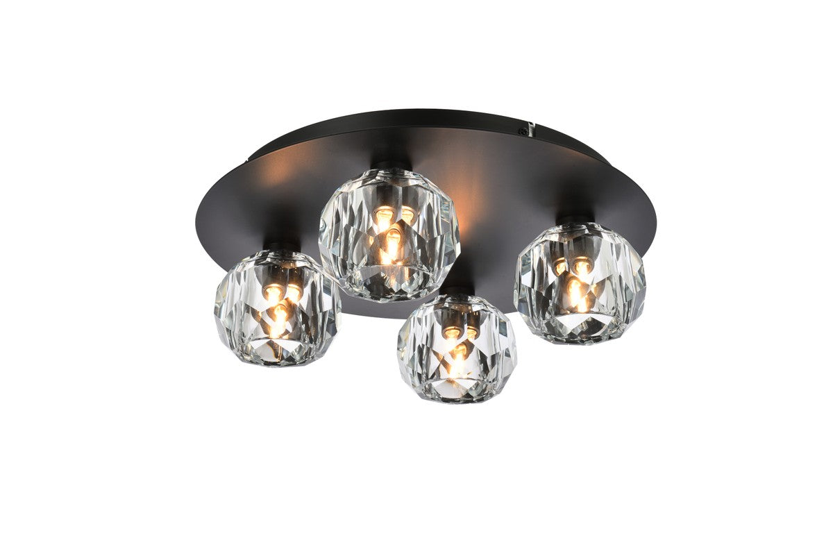 Elegant Lighting - 3509F14BK - Four Light Flush Mount - Graham - Black