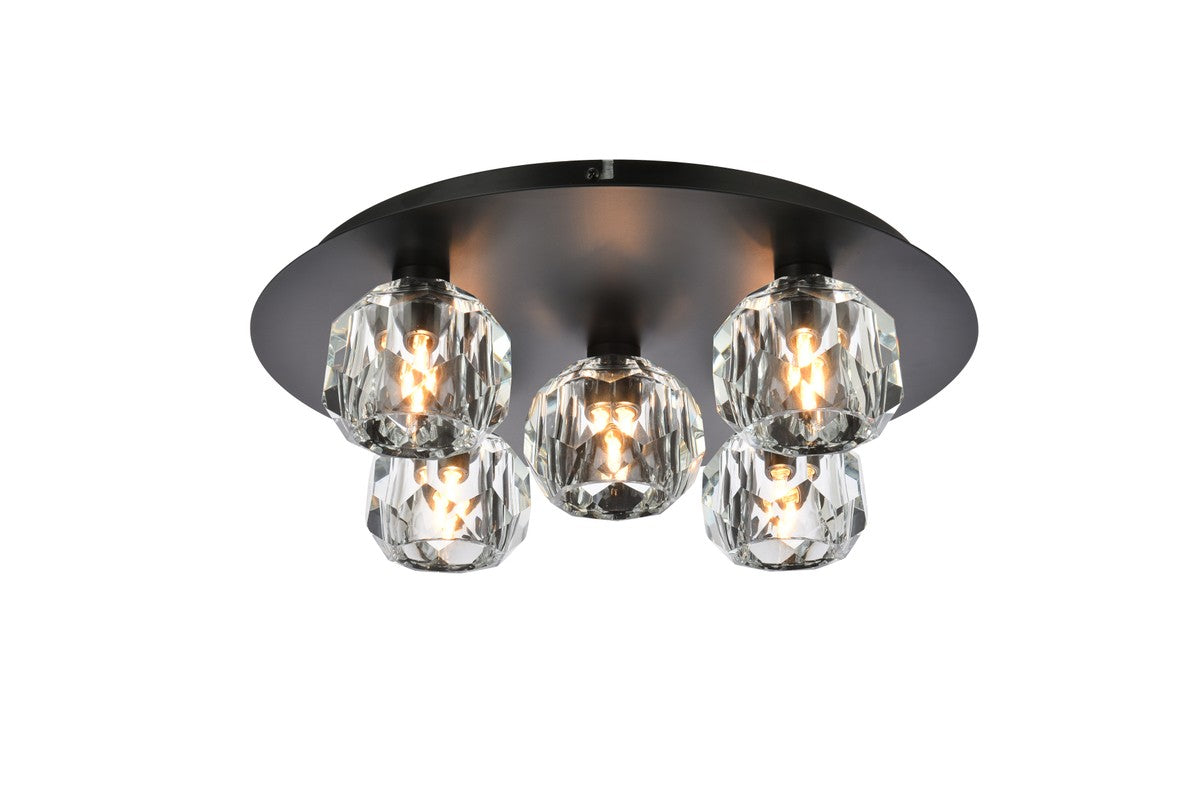 Elegant Lighting - 3509F16BK - Five Light Flush Mount - Graham - Nickel