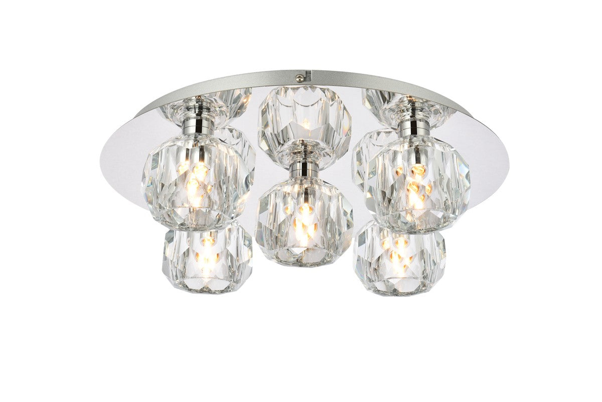 Elegant Lighting - 3509F16C - Five Light Flush Mount - Graham - Chrome