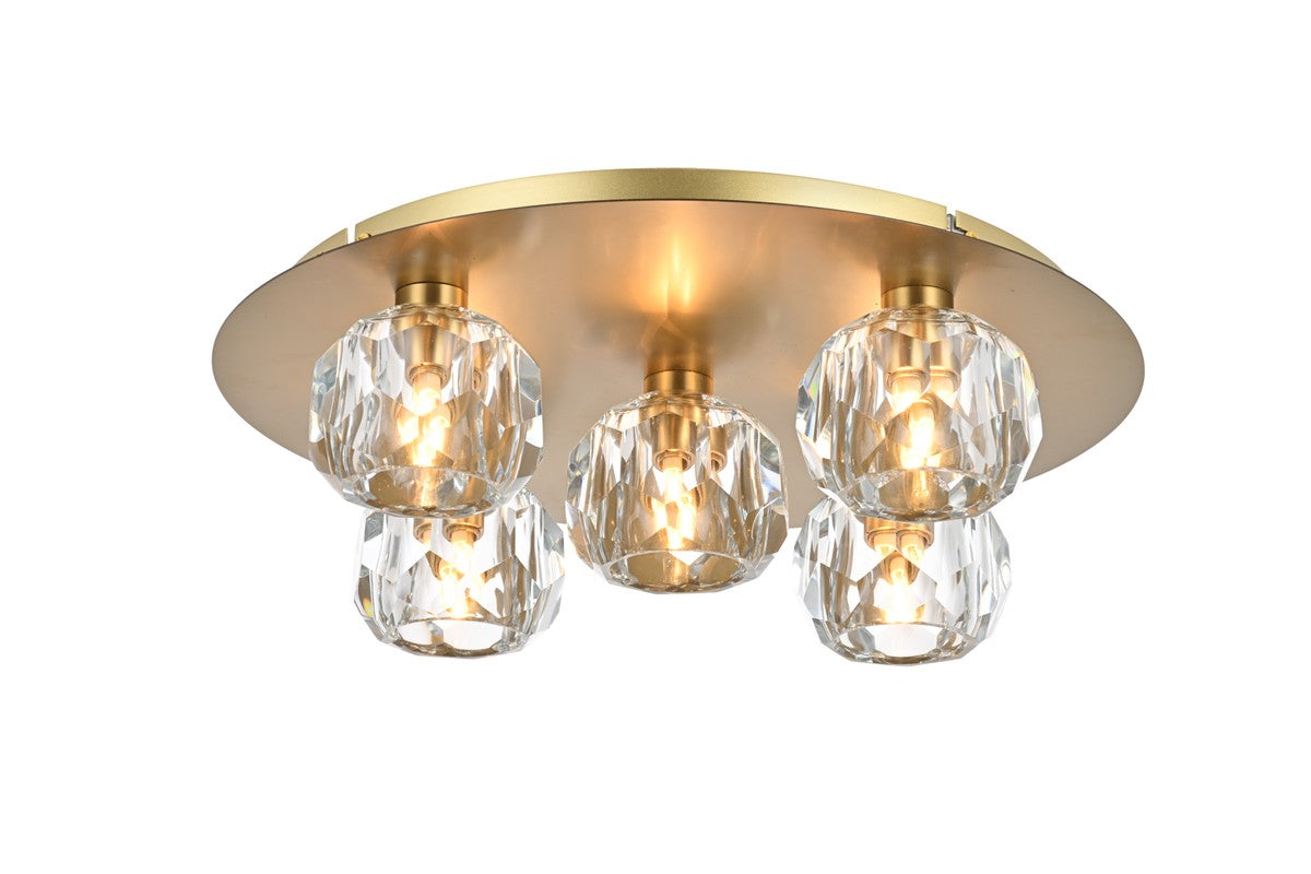 Elegant Lighting - 3509F16G - Five Light Flush Mount - Graham - Gold