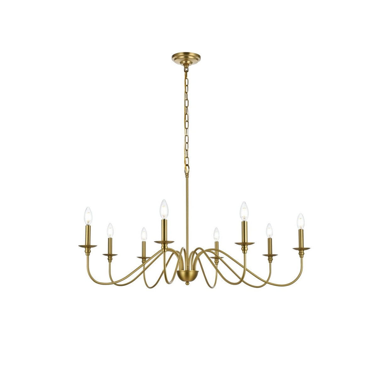 Elegant Lighting - LD5006D42SG - Eight Light Chandelier - Rohan - Satin Gold