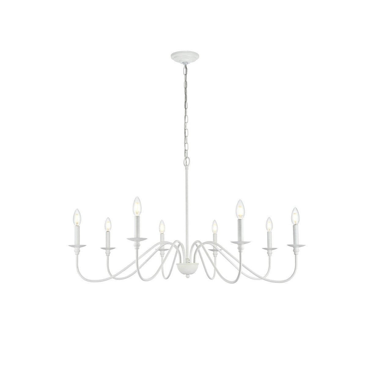 Elegant Lighting - LD5006D42WH - Eight Light Chandelier - Rohan - White