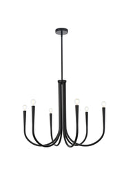 Elegant Lighting - LD722D30BK - Six Light Chandelier - Layne - Black