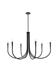 Elegant Lighting - LD722D42BK - Six Light Chandelier - Layne - Black