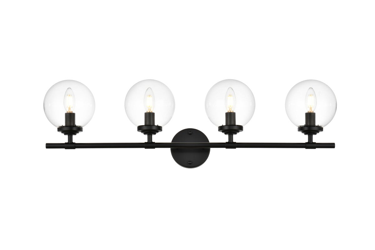 Elegant Lighting - LD7302W33BLK - Four Light Bath Sconce - Ingrid - Black