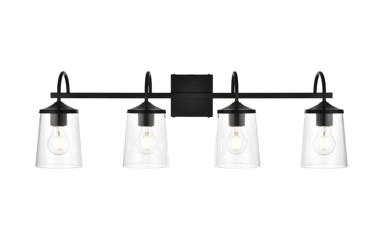 Elegant Lighting - LD7313W33BLK - Four Light Bath Sconce - Avani - Black