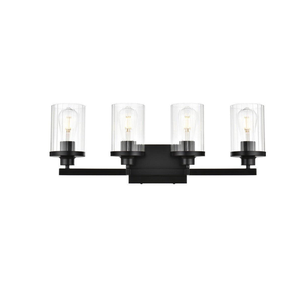 Elegant Lighting - LD7316W25BLK - Four Light Bath Sconce - Saanvi - Black and Clear