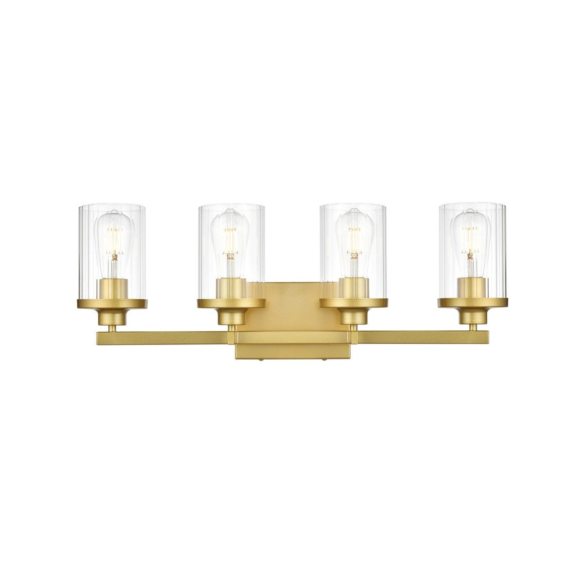 Elegant Lighting - LD7316W25BRA - Four Light Bath Sconce - Saanvi - Brass and Clear