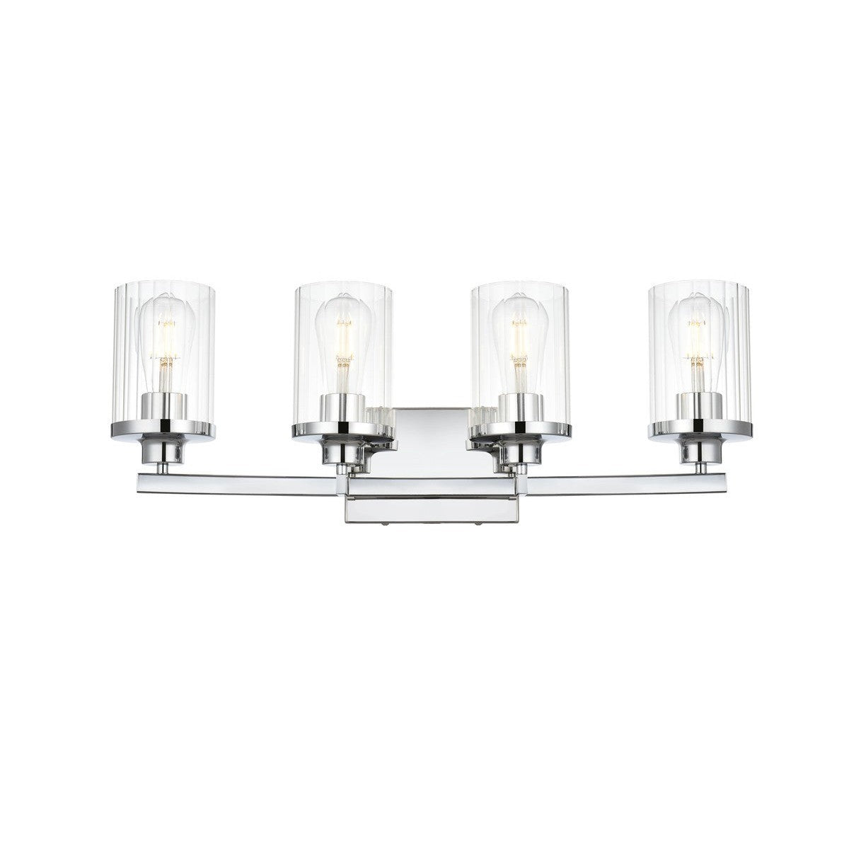 Elegant Lighting - LD7316W25CH - Four Light Bath Sconce - Saanvi - Chrome and Clear