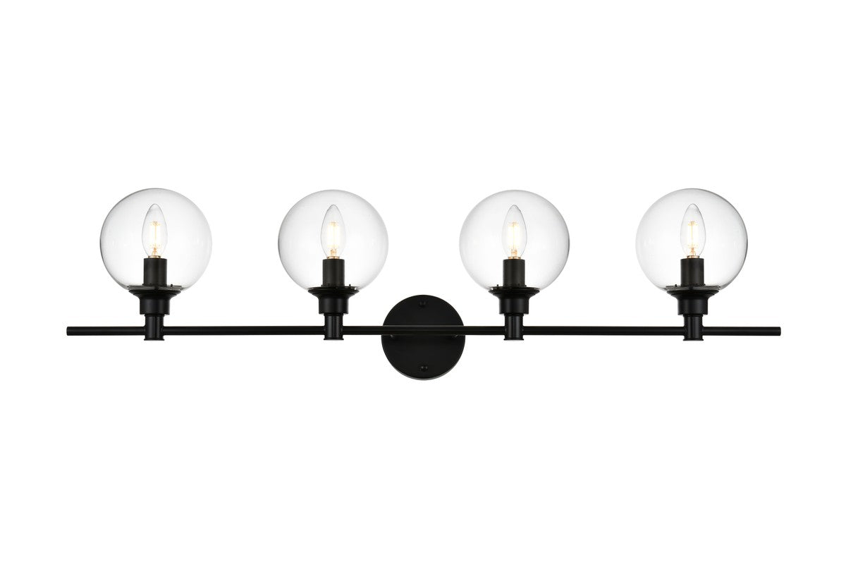 Elegant Lighting - LD7318W38BLK - Four Light Bath Sconce - Jaelynn - Black