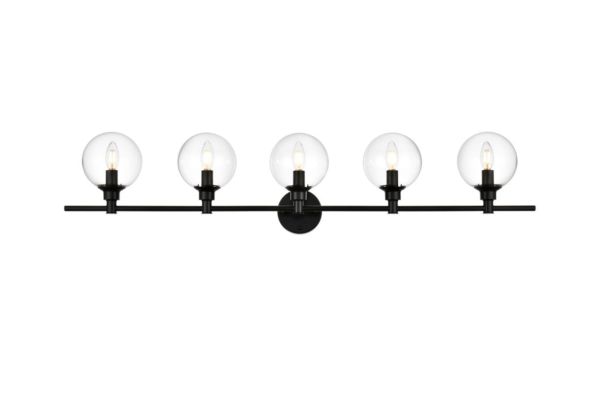 Elegant Lighting - LD7318W47BLK - Five Light Bath Sconce - Jaelynn - Black
