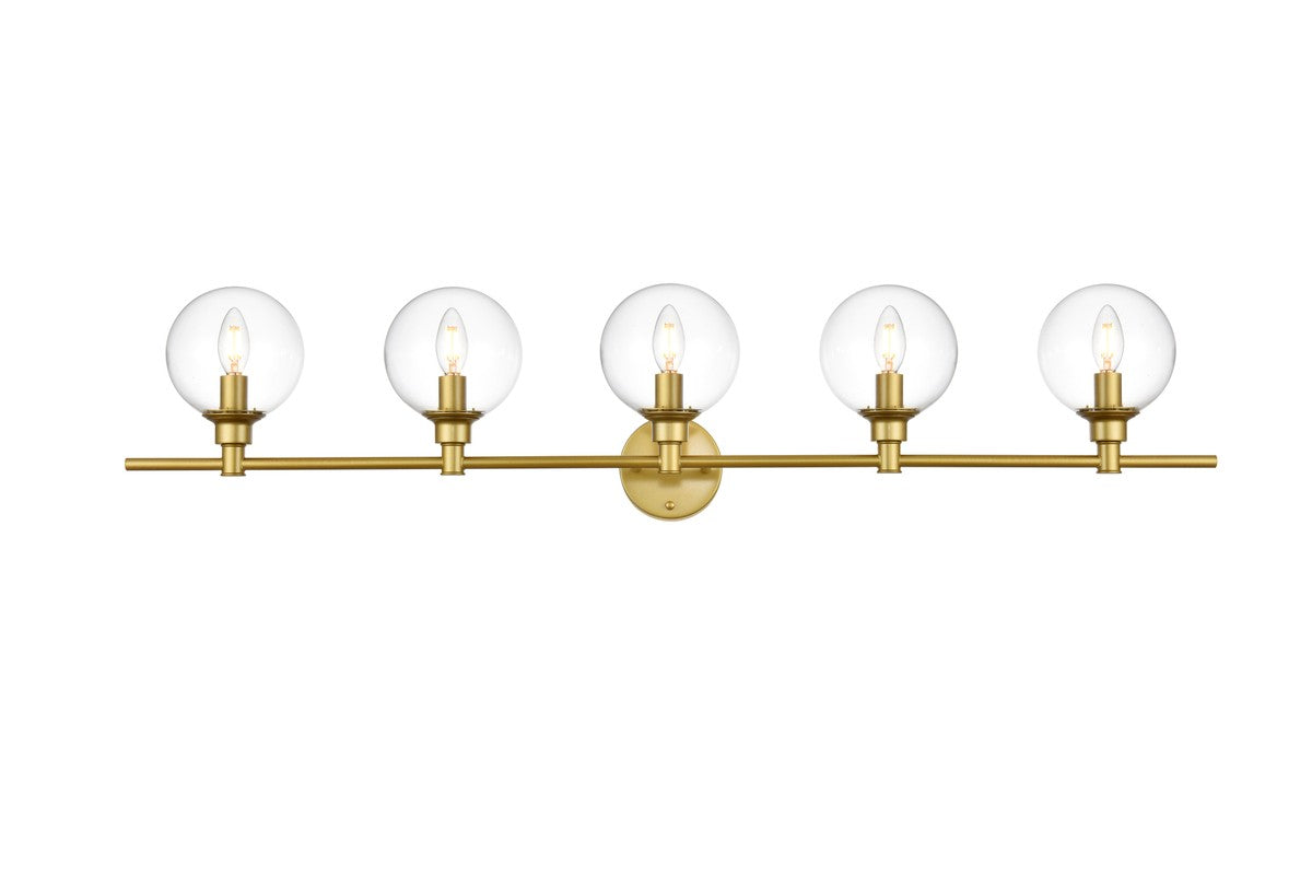 Elegant Lighting - LD7318W47BRA - Five Light Bath Sconce - Jaelynn - Brass
