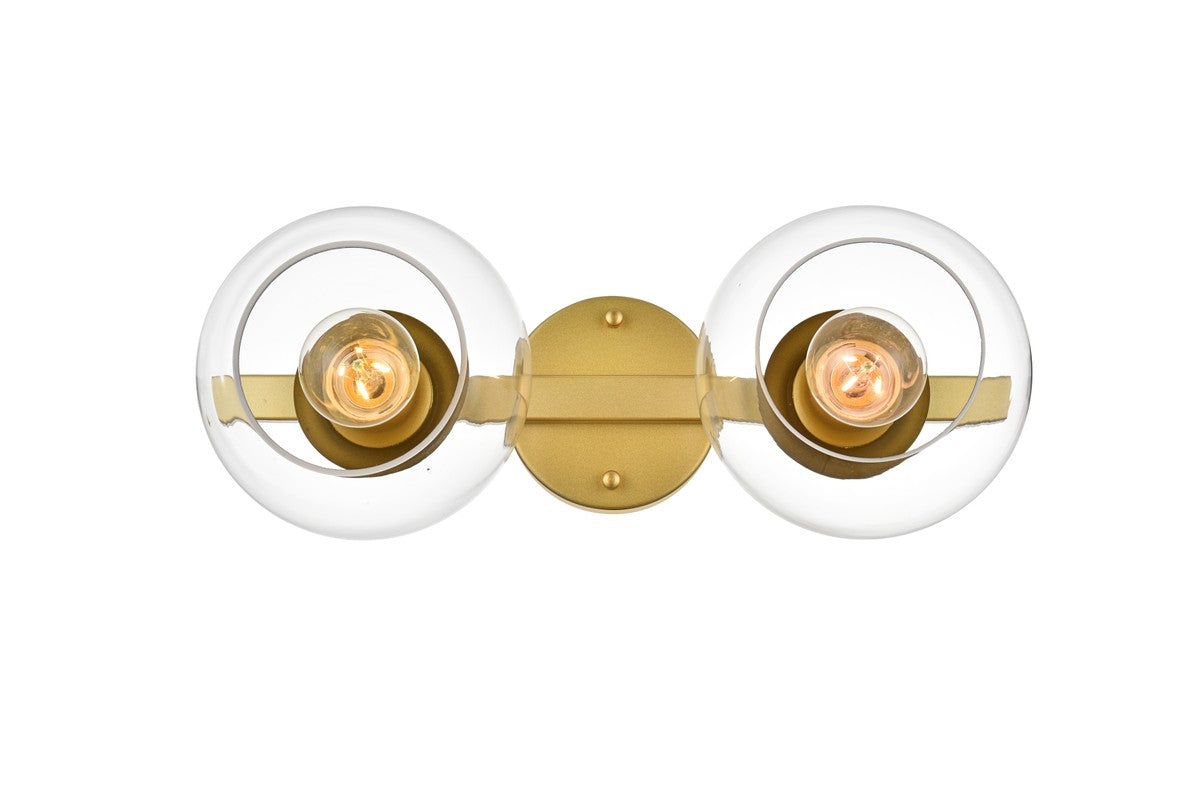 Elegant Lighting - LD7320W17BRA - Two Light Bath Sconce - Rogelio - Brass