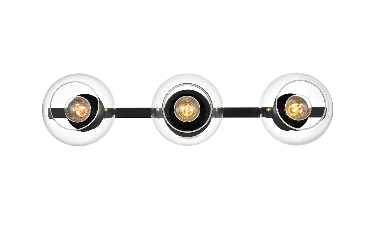 Elegant Lighting - LD7320W27BLK - Three Light Bath Sconce - Rogelio - Black