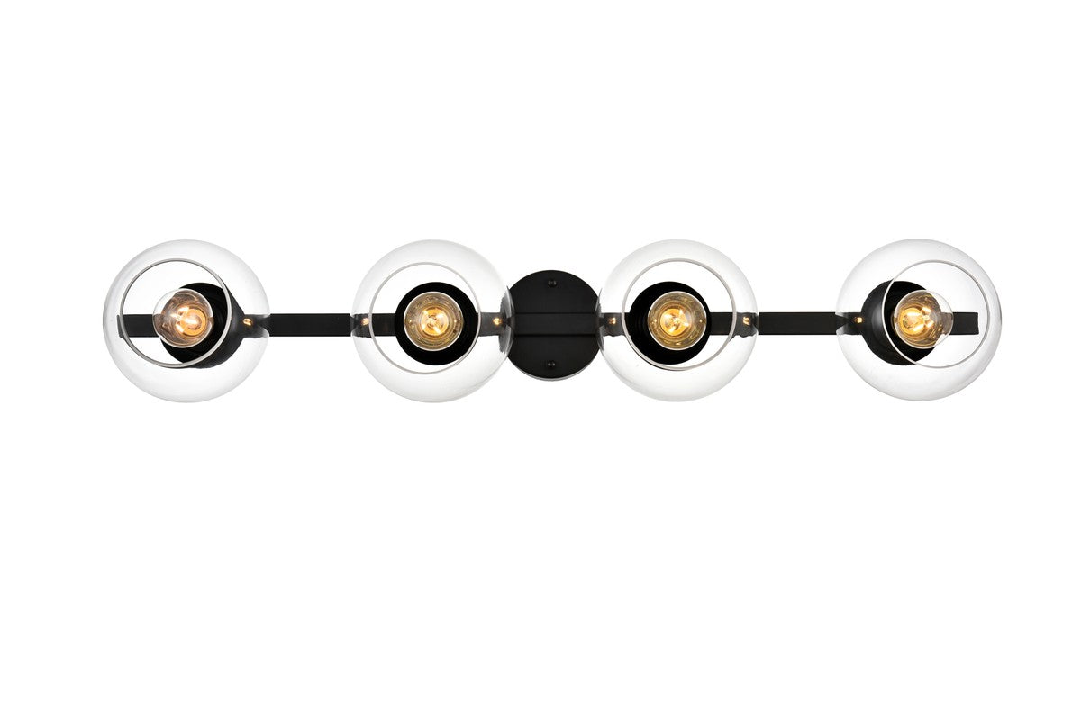 Elegant Lighting - LD7320W37BLK - Four Light Bath Sconce - Rogelio - Black