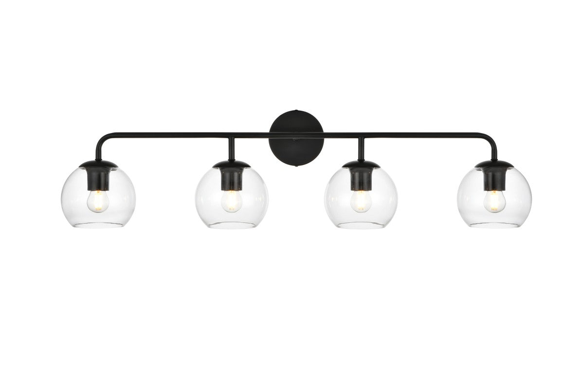 Elegant Lighting - LD7321W37BLK - Four Light Bath Sconce - Genesis - Black