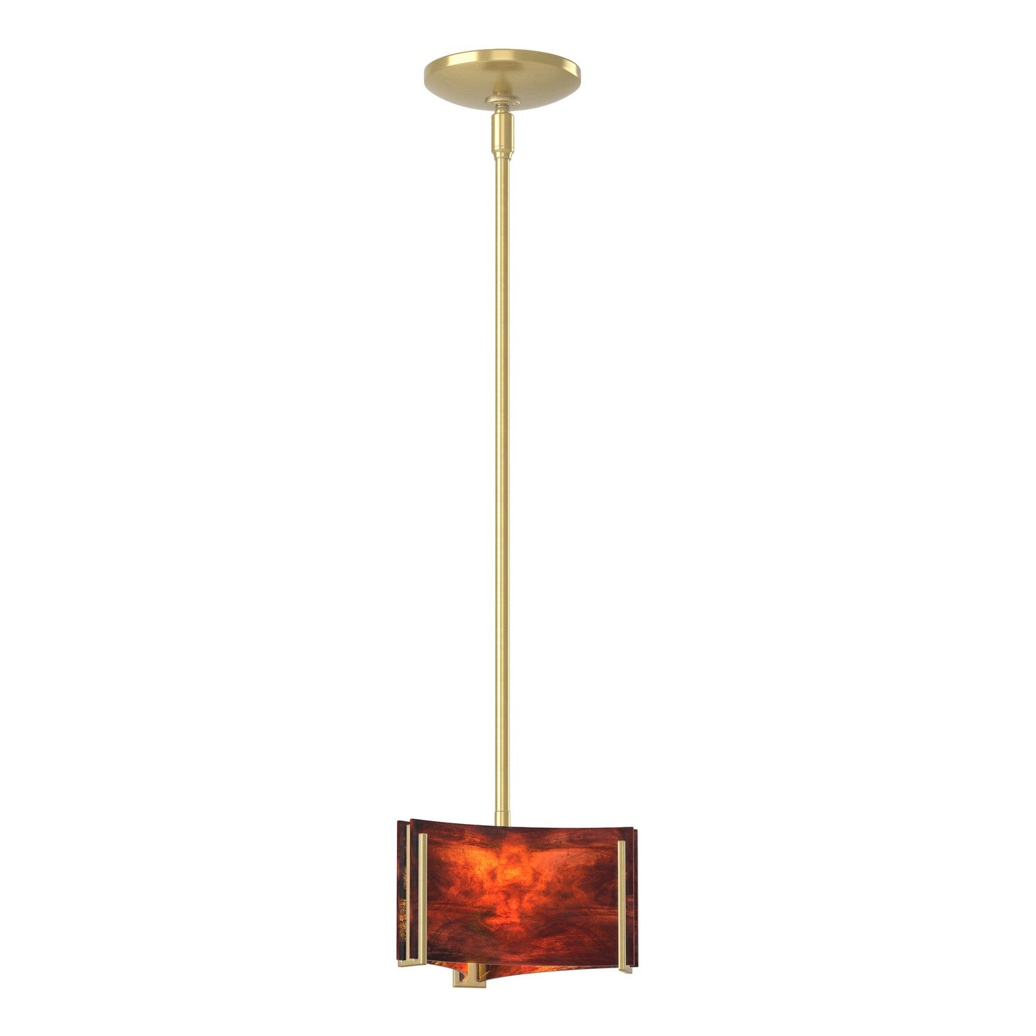 Hubbardton Forge - 188100-SKT-MULT-86-ZB0156 - One Light Mini Pendant - Exos Glass - Modern Brass