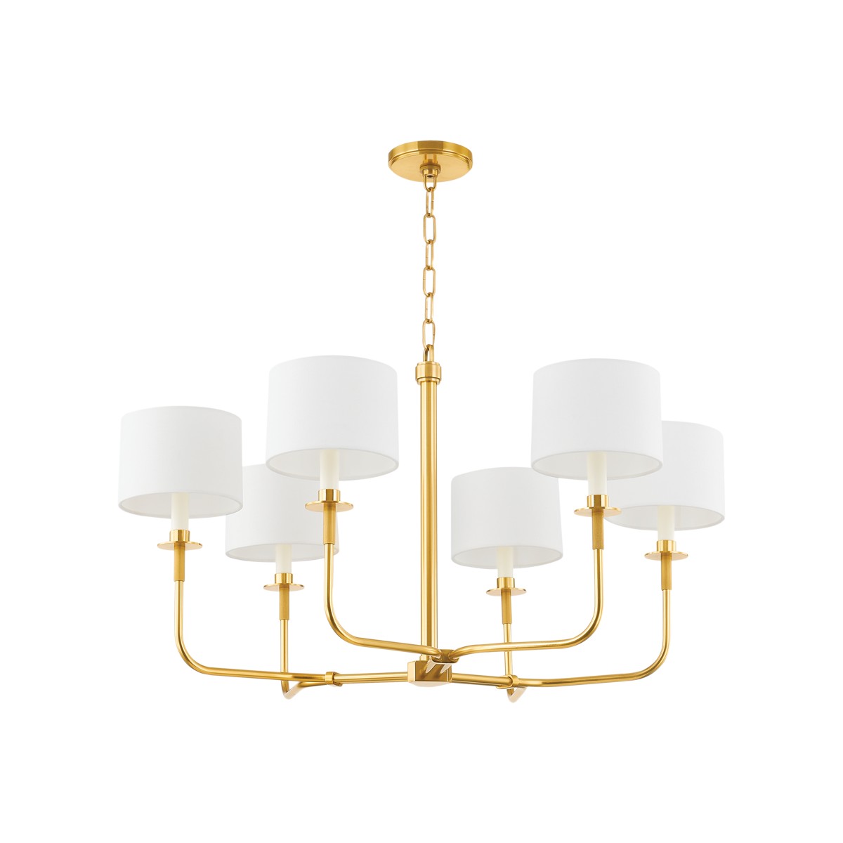Hudson Valley - 9136-AGB - Six Light Chandelier - Paramus - Aged Brass