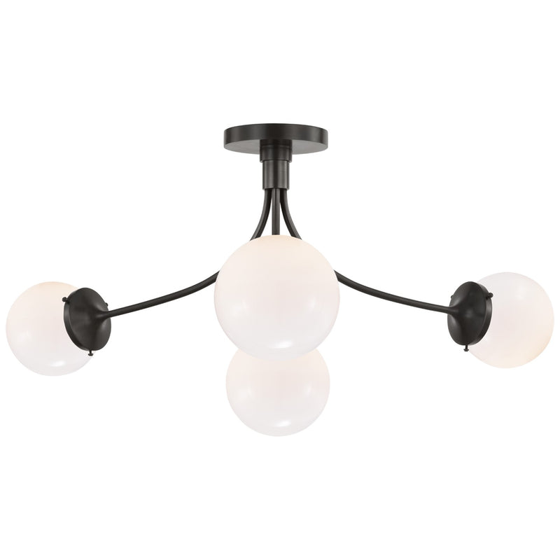 Visual Comfort Signature - KS 4009BZ-WG - LED Semi-Flush Mount - Prescott - Bronze