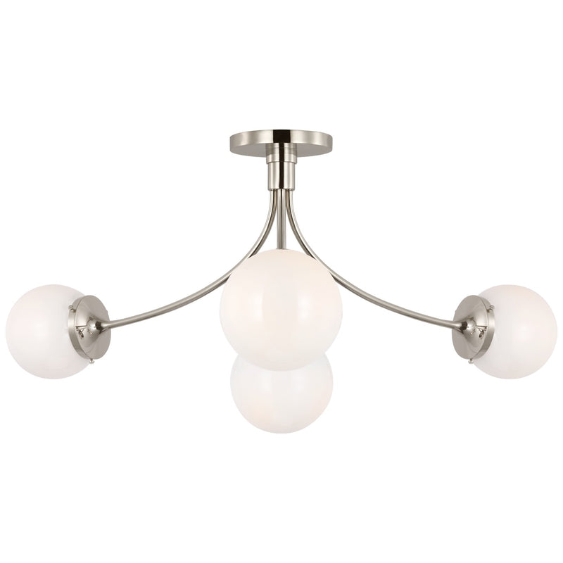 Visual Comfort Signature - KS 4009PN-WG - LED Semi-Flush Mount - Prescott - Polished Nickel