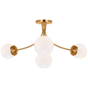 Visual Comfort Signature - KS 4009SB-WG - LED Semi-Flush Mount - Prescott - Soft Brass
