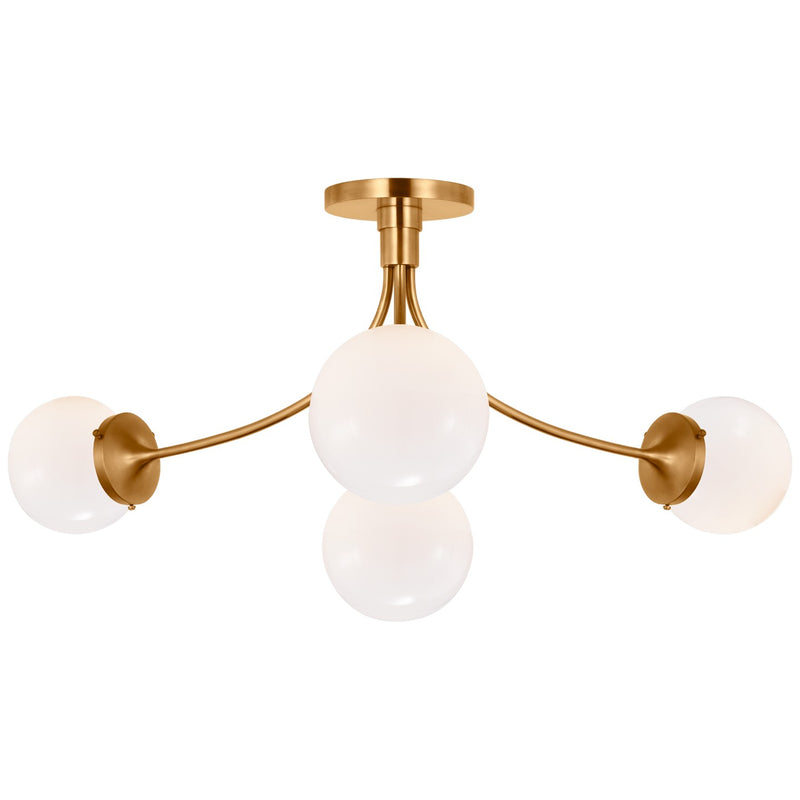 Visual Comfort Signature - KS 4009SB-WG - LED Semi-Flush Mount - Prescott - Soft Brass