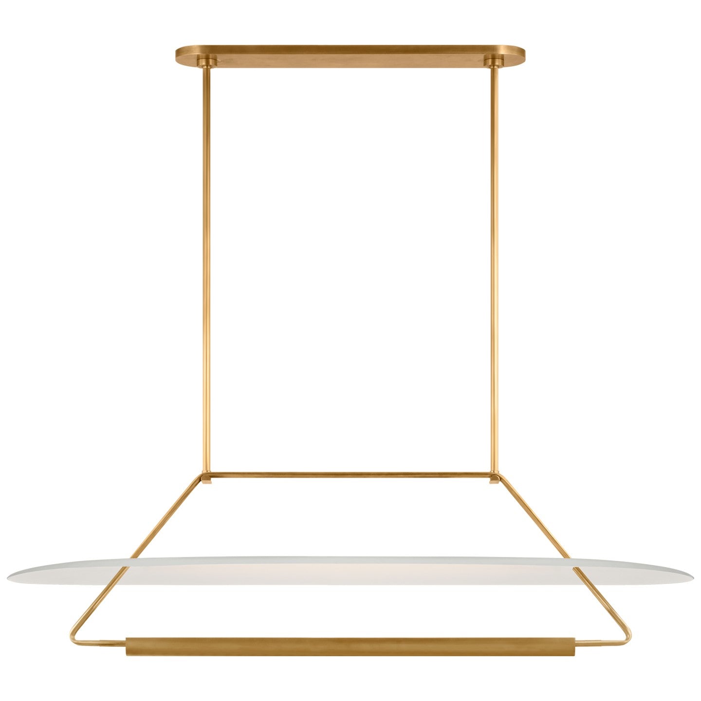 Visual Comfort Signature - KW 5107AB/WHT - LED Linear Pendant - Teline - Antique-Burnished Brass and Matte White