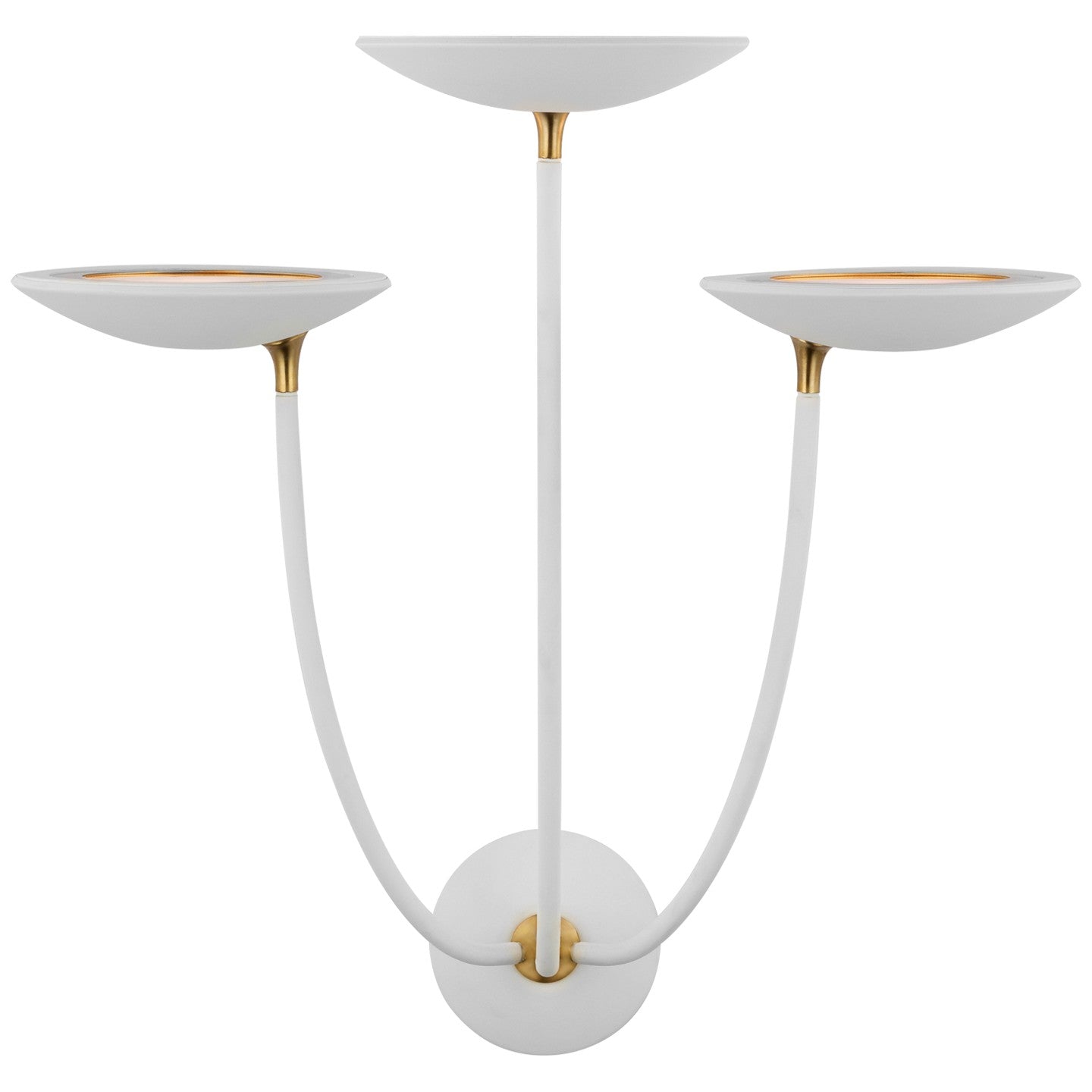 Visual Comfort Signature - TOB 2785WHT/HAB - LED Wall Sconce - Keira - Matte White and Hand-Rubbed Antique Brass