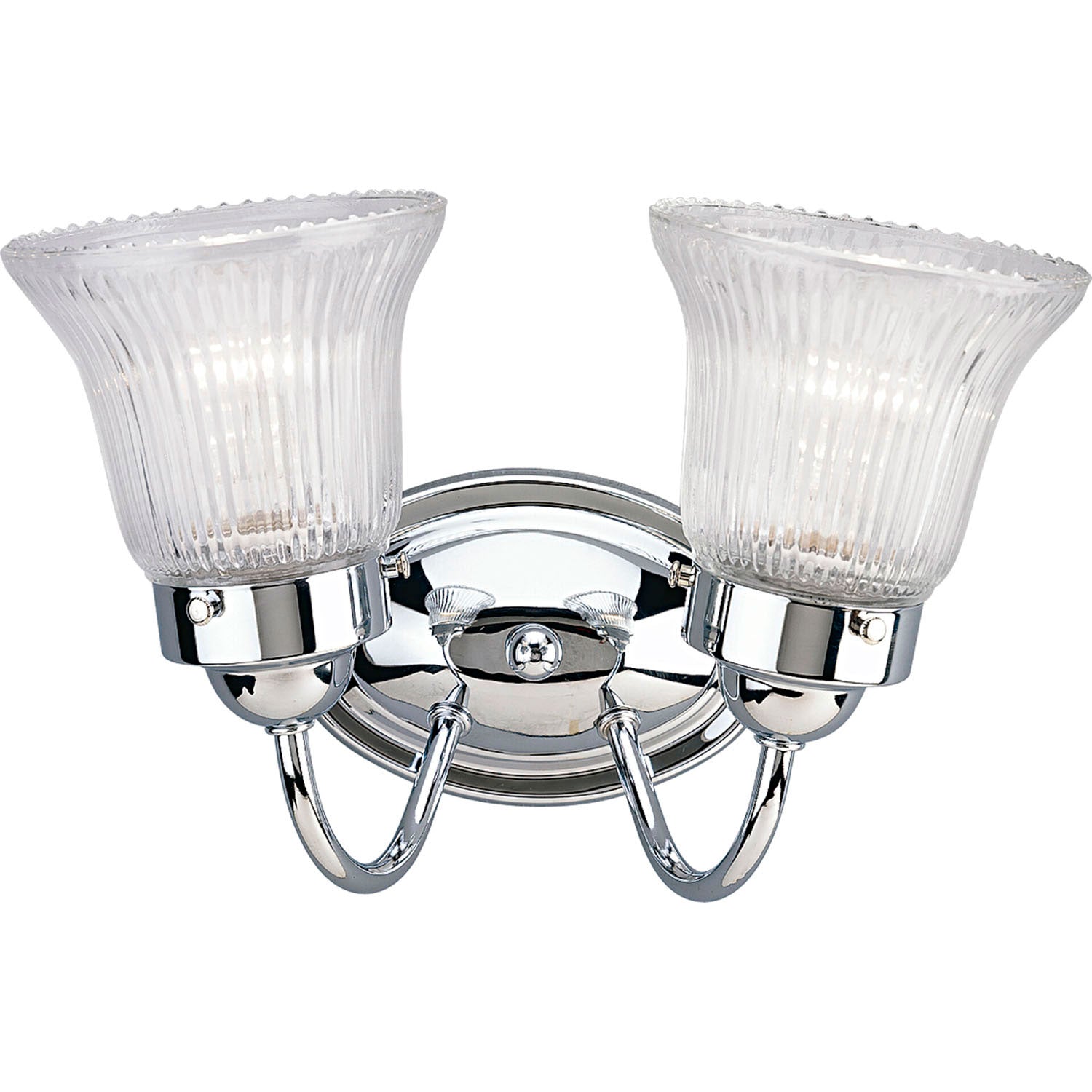 Progress Lighting - P3288-15 - Two Light Bath Bracket - Fluted Glass-Clear - Polished Chrome