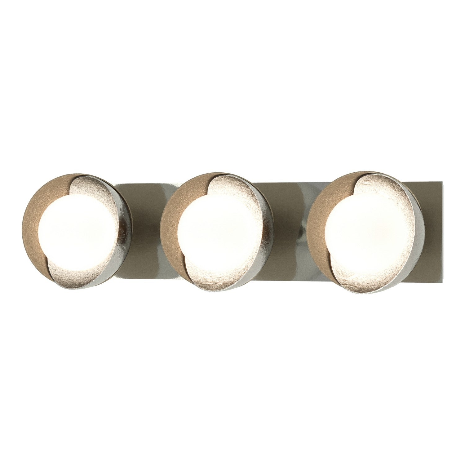 Hubbardton Forge - 201378-SKT-85-84-GG0711 - Three Light Bath Sconce - Brooklyn - Sterling