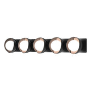 Hubbardton Forge - 201379-SKT-10-10-GG0711 - Five Light Bath Sconce - Brooklyn - Black